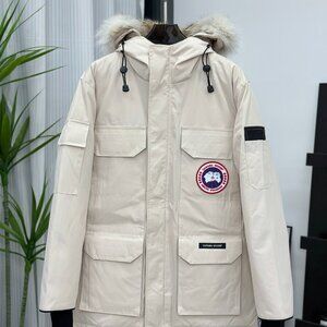 Canada Goose Expedition Parka With Fur White Coat
